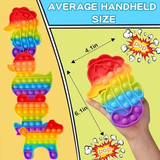 กดและของเล่น Pop it Fidget Toy Push Bubble Sensory Rainbow Pop it Toy ของเล่นเด็กความเครียดของเล่นเพื่อการศึกษา