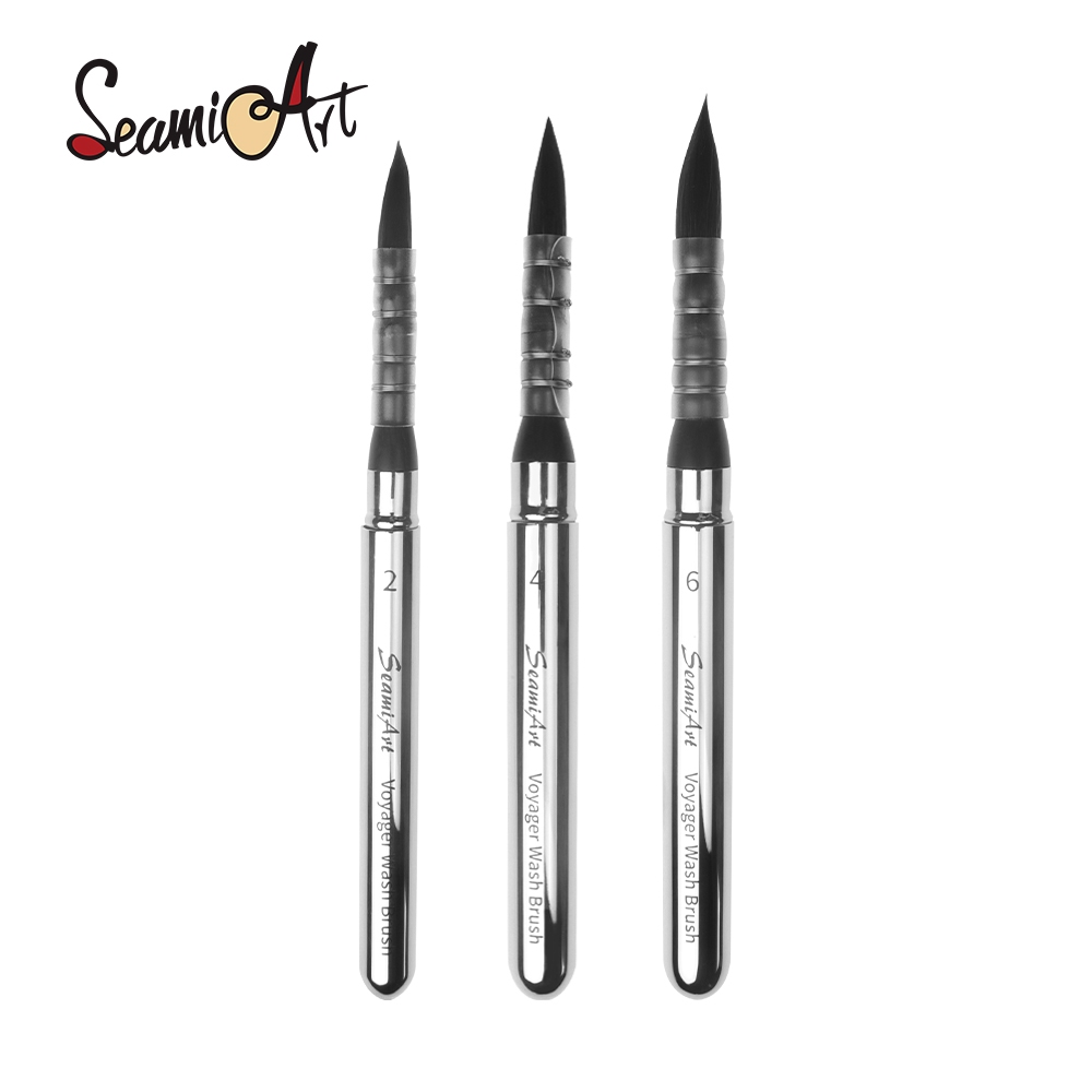 SeamiArt 1 ชิ้นแบบพกพาผู้ถือสั้น Voyager French Artist แปรงทาสีสีน้ําสําหรับ Travel Art Creation
