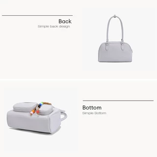 David Jones Paris Violette Chubby Bag ฤดูใบไม้ร่วงฤดูหนาว กระเป๋าสะพายมือหนังเทียมผ้าไนลอนสำหรับผู้หญิง ดีไซน์ท๊อปแฮนด์