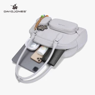David Jones Paris Violette Chubby Bag ฤดูใบไม้ร่วงฤดูหนาว กระเป๋าสะพายมือหนังเทียมผ้าไนลอนสำหรับผู้หญิง ดีไซน์ท๊อปแฮนด์