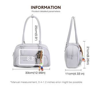 David Jones Paris Violette Chubby Bag ฤดูใบไม้ร่วงฤดูหนาว กระเป๋าสะพายมือหนังเทียมผ้าไนลอนสำหรับผู้หญิง ดีไซน์ท๊อปแฮนด์