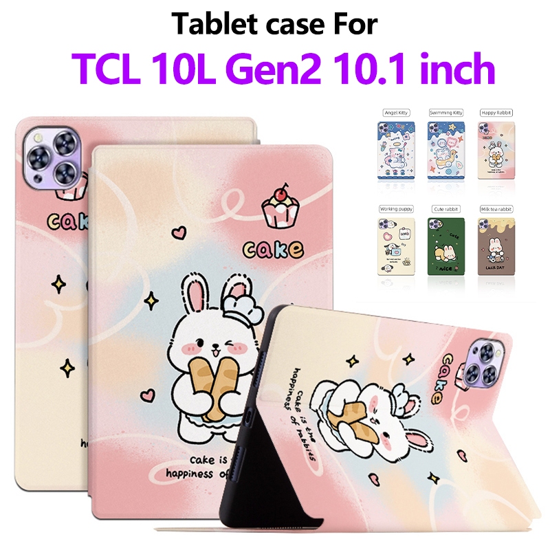 สําหรับ TCL 10L Gen2 10.1 นิ้ว 8492A 8491X แฟชั่นการ์ตูนหนังกรณีคุณภาพสูง PU หนังแท็บเล็ตสําหรับ tcl 10l gen2 ปลอก