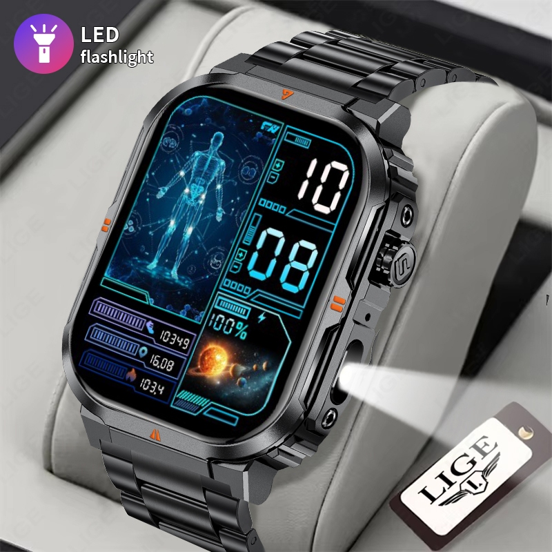 LIGE สมาร์ทวอทช์บลูทูธโทร IP68 กันน้ําปรับแต่งวอลล์เปเปอร์อัตราการเต้นหัวใจความดันโลหิตดูสมาร์ท