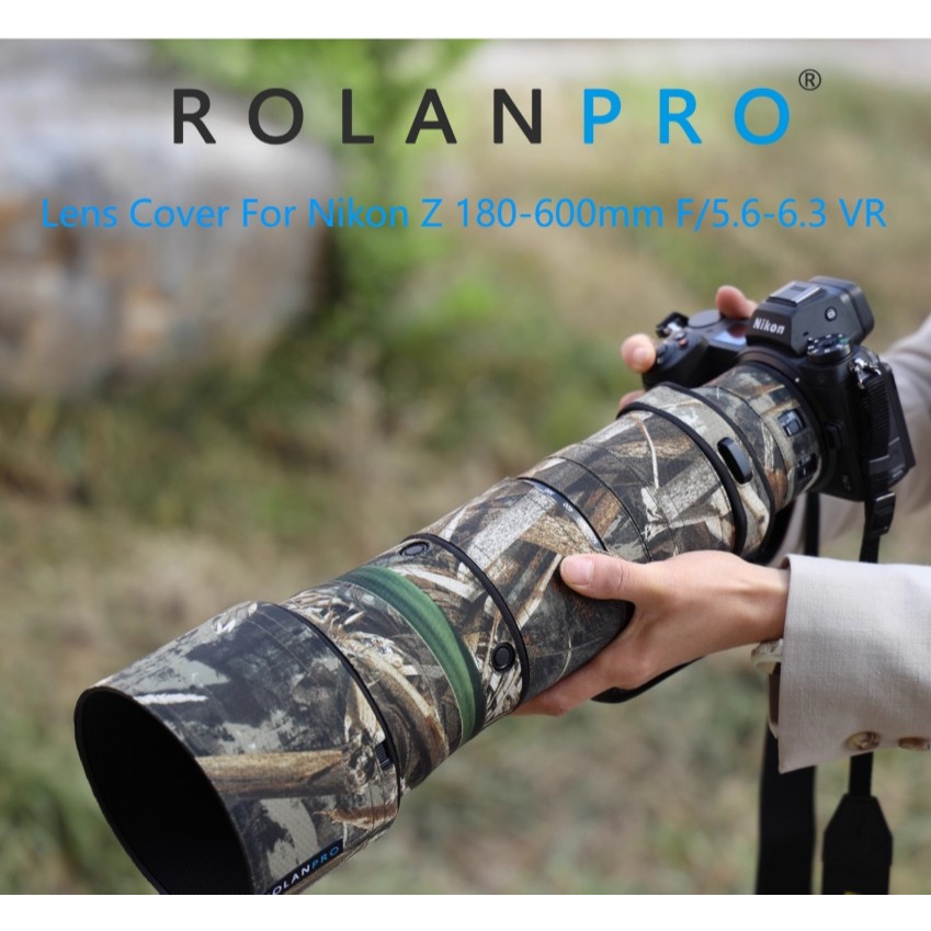 Rolanpro lens cover for Nikon Z 180-600mm F/5.6-6.3 VR with camouflage color