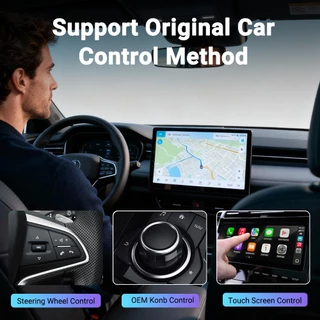 อะแดปเตอร์ไร้สาย CarPlay 2026 อะแดปเตอร์ไร้สาย WIFI 5G รุ่นใหม่ Android Auto ปลั๊กอัจฉริยะ 2-in-1 เข้ากันได้กับรุ่นรถ 99%