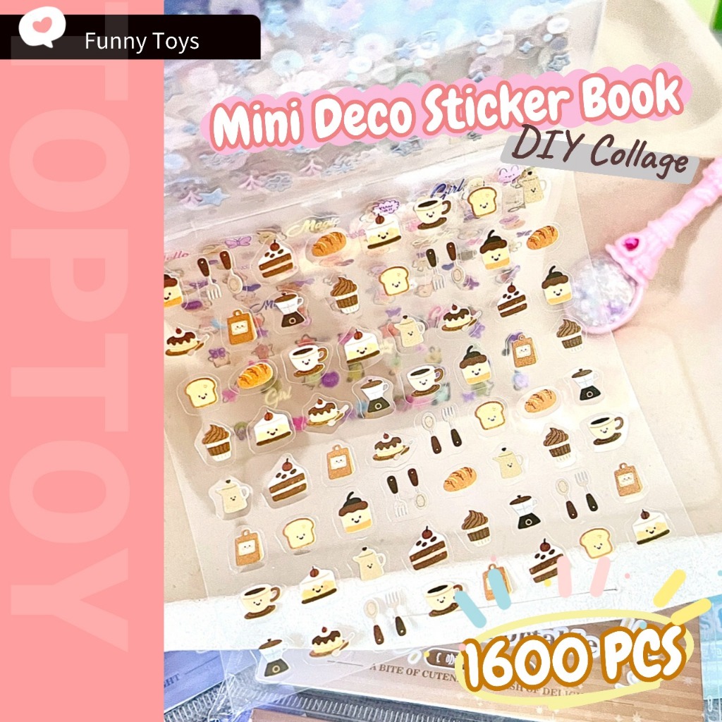 1600 + PCS Mini Deco สติกเกอร์หนังสือ Emoji สติกเกอร์ชุดน่ารักการ์ตูน Knot ขนมขบเคี้ยวโทรศัพท์เล็บ Journal ตกแต่งสติกเกอร์กันน้ํา DIY Collage ของขวัญคริสต์มาส