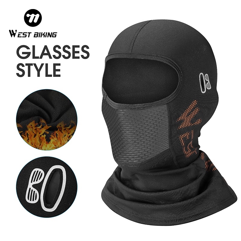 WEST BIKING ฤดูหนาว Warm ขี่จักรยานหมวกหมวกผู้ชายผู้หญิงจักรยาน Balaclava Windproof วิ่งกีฬารถจักรยานยนต์จักรยานสกี Headwear