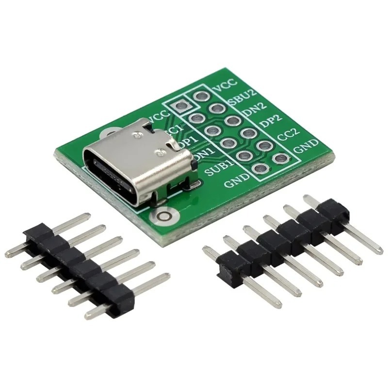 TYPE-C บอร์ดทดสอบหญิง USB 3.1 PCB บอร์ด 16P ถึง 2.54 มม. ซ็อกเก็ตเชื่อมต่อ