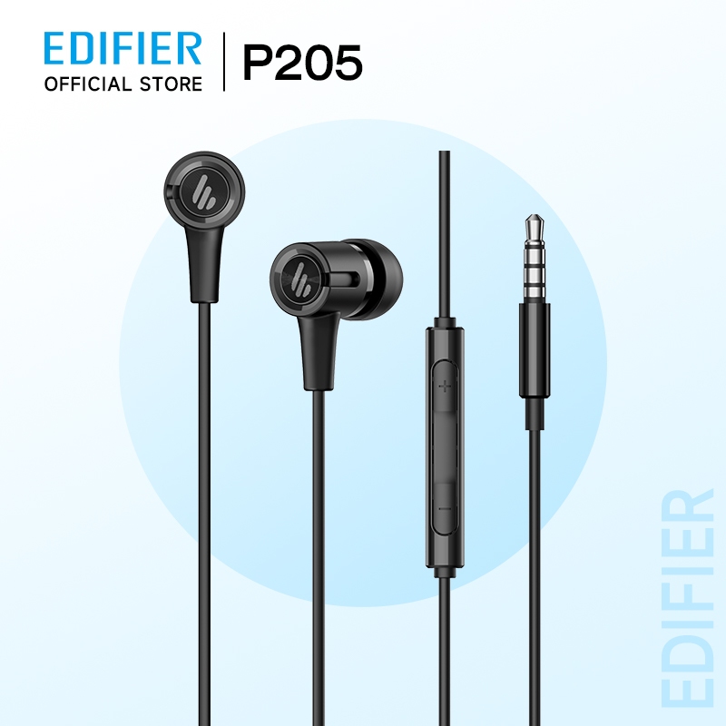 EDIFIER P205 in-ear Earphone Build-in Mic Bass พร้อมไมโครโฟนและระบบควบคุมแบบอินไลน์