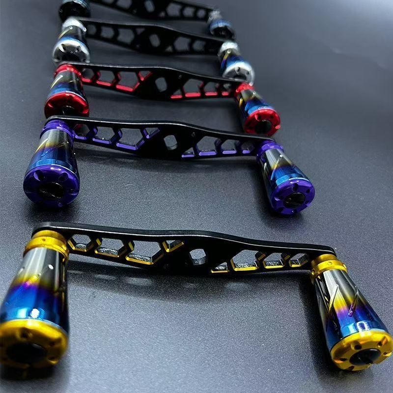 ล้อแผนที่ปรับแต่งสำหรับ Daiwa Abu Shimano แบบโลหะเต็มรูปแบบ ก้านจับแบบ rocker grip ล้อ water drop พร้อม bearing ถอดได้ ขนาด 5*8