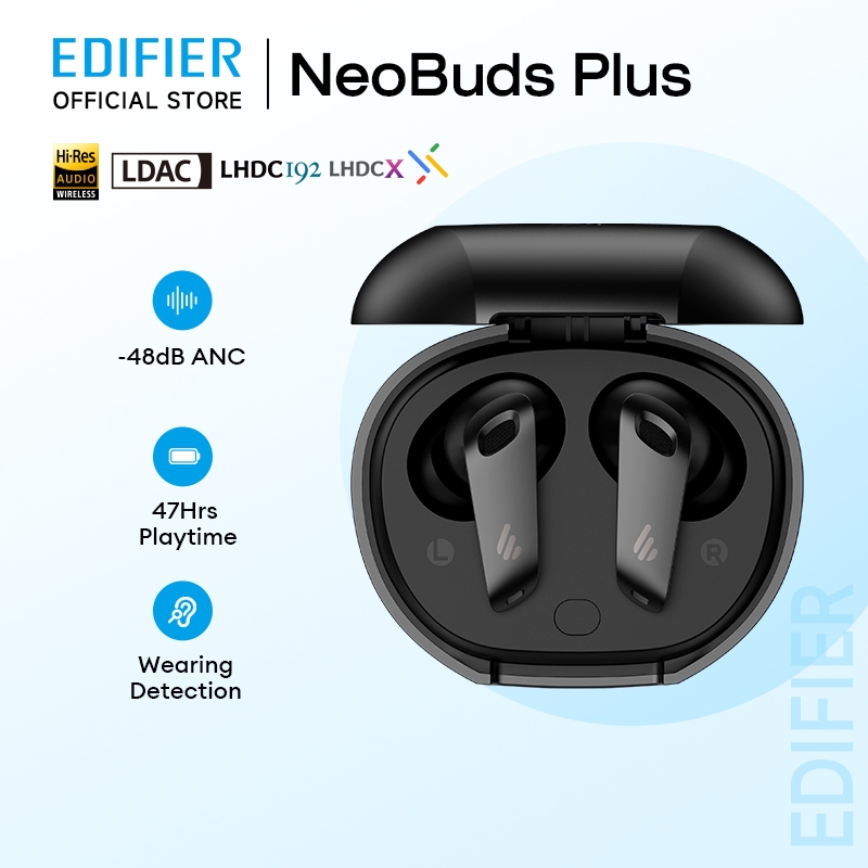 EDIFIER NeoBuds Plus Bluetooth 5.4  หูฟังตัดเสียงแบบแอคทีฟ -48dB รับรองเสียง Hi-Res ชาร์จไร้สายอย่าง