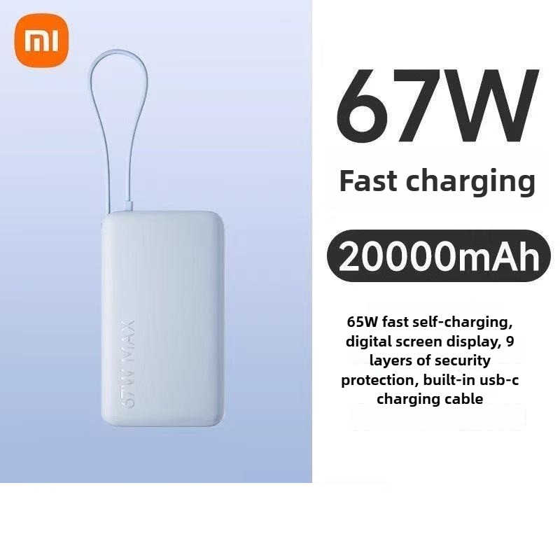 Xiaomi Built-in Cable Powerbank 67W 10000mah/20000mah with CCC Certified Power Bank