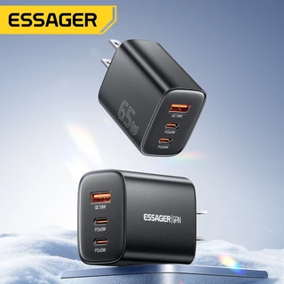 เครื่องชาร์จ Essager Gan Type C 65W 2C1A อะแดปเตอร์ชาร์จเร็วอุณหภูมิต่ําอัจฉริยะ Usb