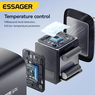 เครื่องชาร์จ Essager Gan Type C 65W 2C1A อะแดปเตอร์ชาร์จเร็วอุณหภูมิต่ําอัจฉริยะ Usb