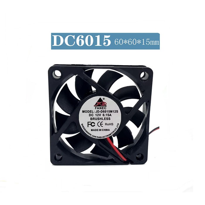 JD พัดลมระบายความร้อน JD-D6015M12S 12V 0.15A 6cm 6015 พัดลม