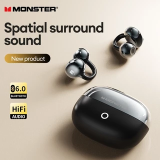 Monster D08 หูฟังบลูทูธ Open Ear แบบหนีบหู คุณภาพเสียง HiFi รอบทิศทาง ENC ไมโครโฟนคมชัด
