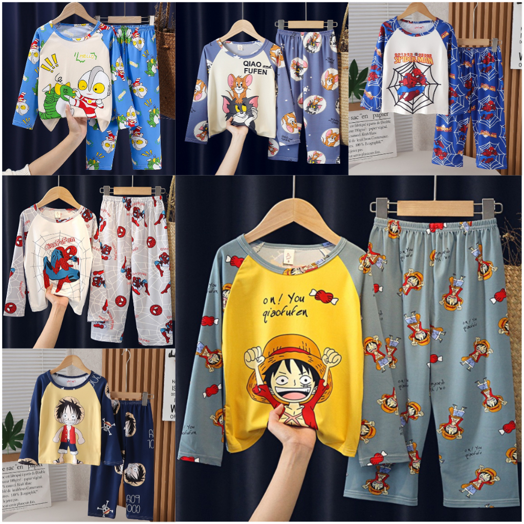 เด็กชายและเด็กหญิงแขนยาวคอกลมเด็กโพลีเอสเตอร์เสื้อผ้ากลางคืนที่สะดวกสบายสําหรับ 12 - 13 ปี