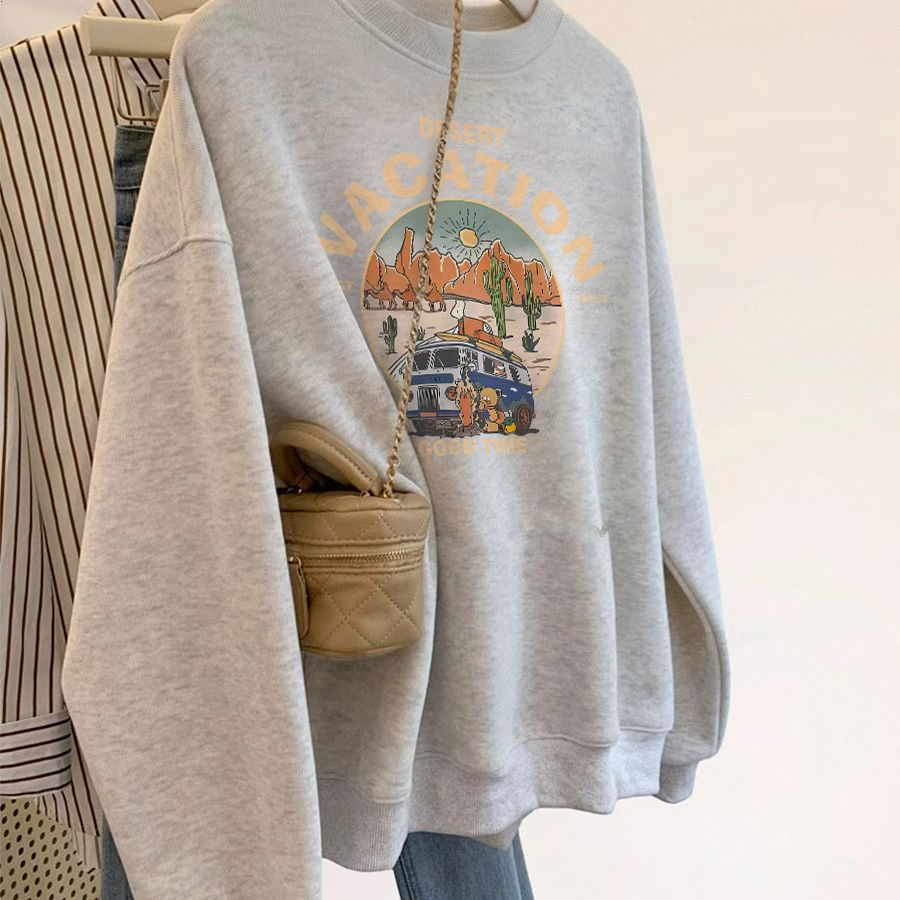 เสื้อกันหนาวผ้าฝ้ายสุภาพสตรี แขนยาว ระบายอากาศดี สวมใส่สบาย ลายสวยน่ารัก