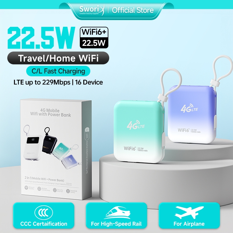 Pocket Powerbank WiFi Global Travel Wireless Hotspot Mobile WiFi Local Shipping จัดส่งในวันเดียวกัน CCC Certification Openline ซิมการ์ดสล็อตความเร็วสูง N ผู้ใช้ Travel Home Office
