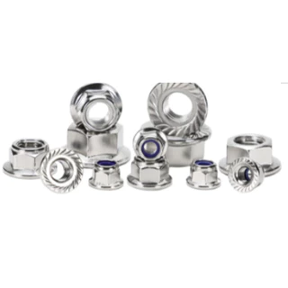 A&D หัวน็อตจาน (Hexagon Flange Nut) สแตนเลส 304 มาตรฐาน เป็นน็อตตัวเมียหกเหลี่ยมแบบมีแหวนในตัว พื้นหน้าแปลนเป็นแบบหยาบ (Serration) ช่วยล็อคแน่น (Flange) ช่วยกระจายแรงกดได้กว้างขึ้น เหมาะสำหรับงานเหล็กและงานโครงสร้างทั่วไป กระจายแรงกดได้ดีโดยไม่ต้องใช้แหวน