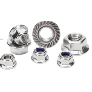 A&D หัวน็อตจาน (Hexagon Flange Nut) สแตนเลส 304 มาตรฐาน เป็นน็อตตัวเมียหกเหลี่ยมแบบมีแหวนในตัว พื้นหน้าแปลนเป็นแบบหยาบ (Serration) ช่วยล็อคแน่น (Flange) ช่วยกระจายแรงกดได้กว้างขึ้น เหมาะสำหรับงานเหล็กและงานโครงสร้างทั่วไป กระจายแรงกดได้ดีโดยไม่ต้องใช้แหวน