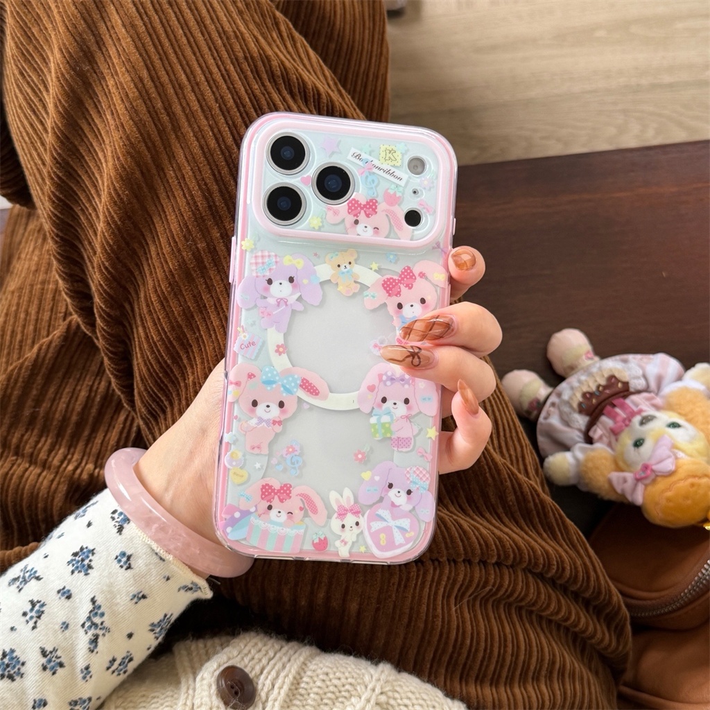สําหรับIphone Case 17 Pro Max 16 Pro Max 15 Pro Max 14 Pro Max 2-in-1 สีชมพูสีม่วงขนมหวานกระต่ายเคสโทรศัพท์ ราคา ถูกที่สุด ดีลบีเคเค แกลเลอรีภาพที่ 9
