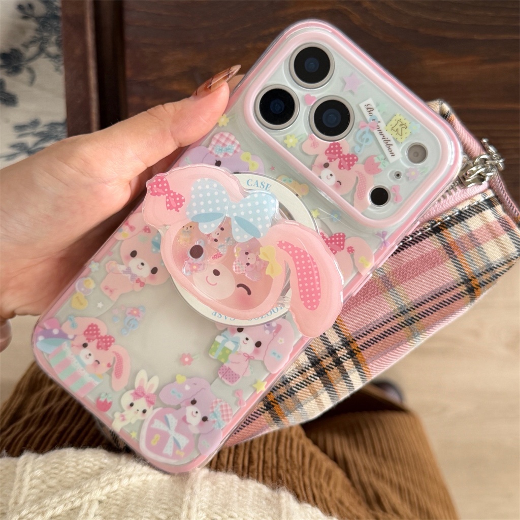 สําหรับIphone Case 17 Pro Max 16 Pro Max 15 Pro Max 14 Pro Max 2-in-1 สีชมพูสีม่วงขนมหวานกระต่ายเคสโทรศัพท์ ราคา ถูกที่สุด ดีลบีเคเค แกลเลอรีภาพที่ 6