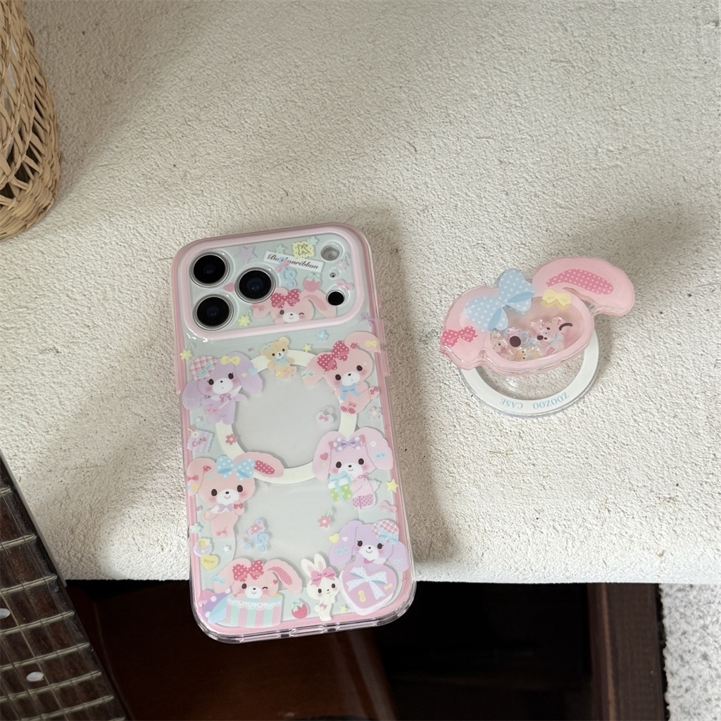 สําหรับIphone Case 17 Pro Max 16 Pro Max 15 Pro Max 14 Pro Max 2-in-1 สีชมพูสีม่วงขนมหวานกระต่ายเคสโทรศัพท์ ราคา ถูกที่สุด ดีลบีเคเค แกลเลอรีภาพที่ 2