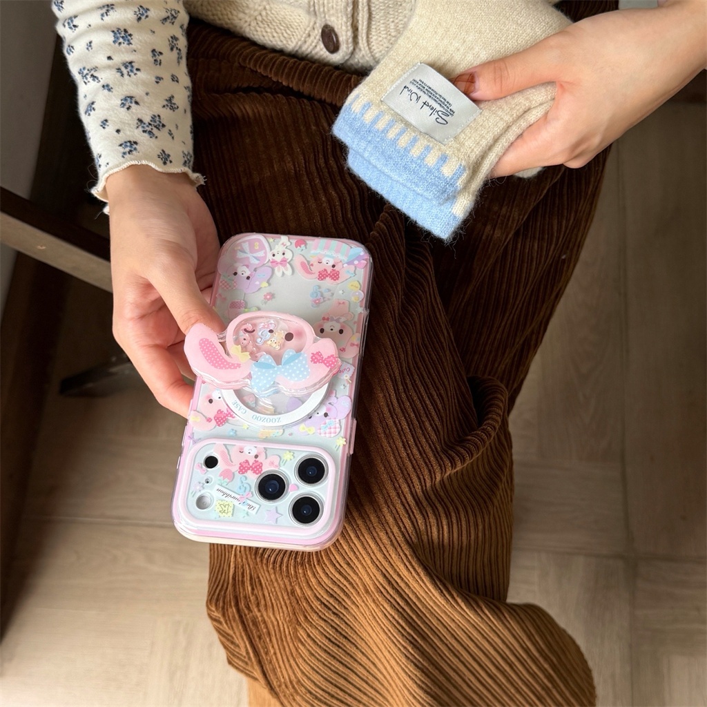 สําหรับIphone Case 17 Pro Max 16 Pro Max 15 Pro Max 14 Pro Max 2-in-1 สีชมพูสีม่วงขนมหวานกระต่ายเคสโทรศัพท์ ราคา ถูกที่สุด ดีลบีเคเค แกลเลอรีภาพที่ 8