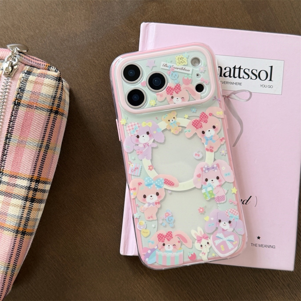 สําหรับIphone Case 17 Pro Max 16 Pro Max 15 Pro Max 14 Pro Max 2-in-1 สีชมพูสีม่วงขนมหวานกระต่ายเคสโทรศัพท์ ราคา ถูกที่สุด ดีลบีเคเค แกลเลอรีภาพที่ 5