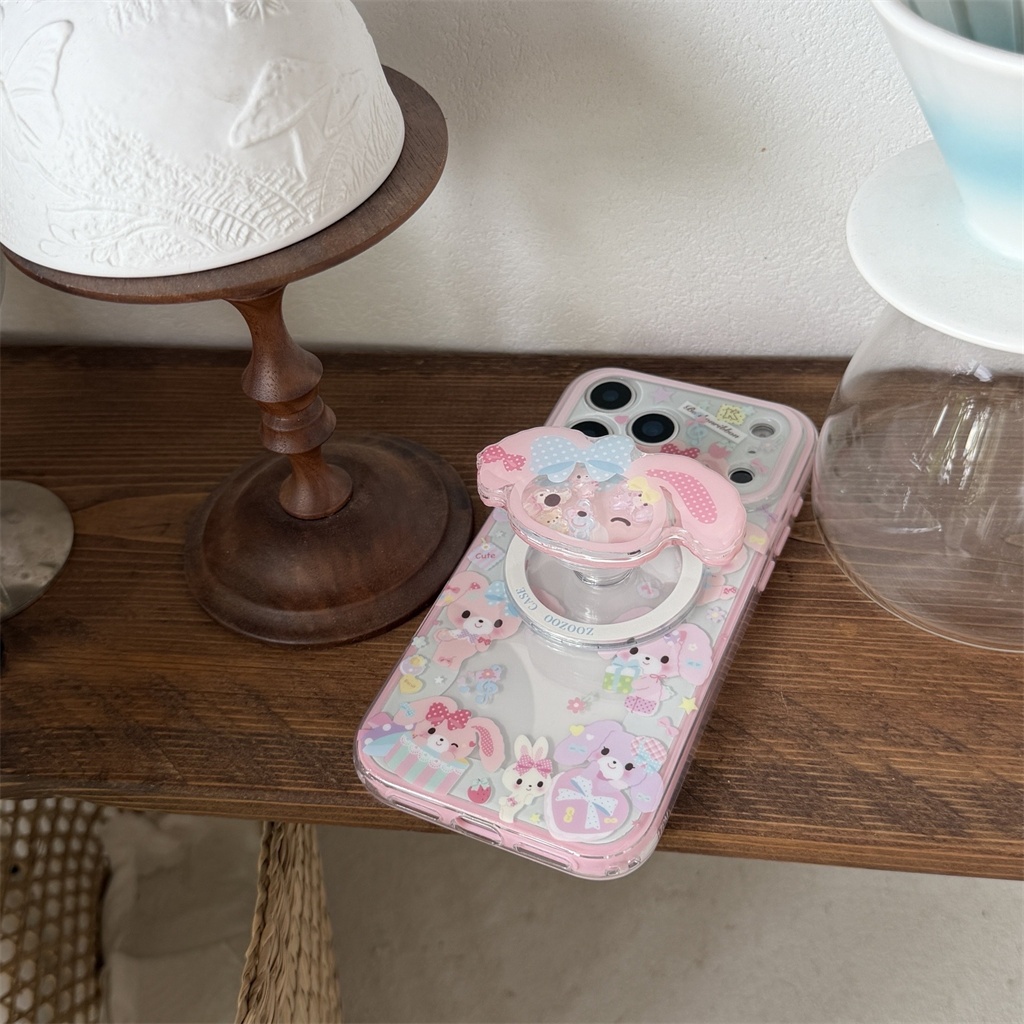 สําหรับIphone Case 17 Pro Max 16 Pro Max 15 Pro Max 14 Pro Max 2-in-1 สีชมพูสีม่วงขนมหวานกระต่ายเคสโทรศัพท์ ราคา ถูกที่สุด ดีลบีเคเค แกลเลอรีภาพที่ 3