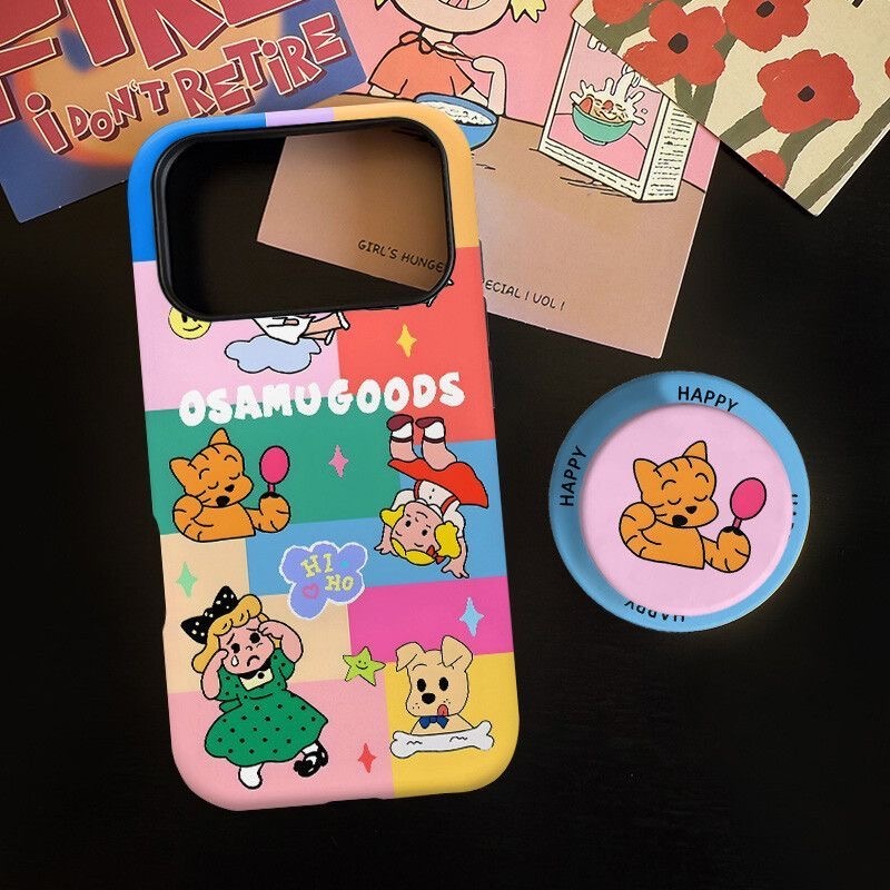 Mischievous สาวสัตว์รูปแบบสําหรับ iPhone 11 12 Pro 13 Pro Max 15 Pro Max 14 16 Pro 16 Plus 17 Air 17 Pro 17 Pro 17 Pro Max กรณี