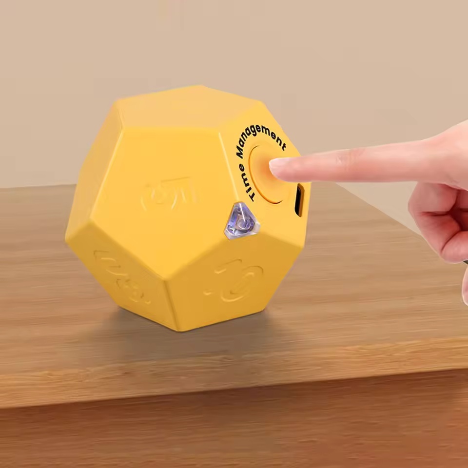 Cube Timer ABS หมุน Pomodoro Timer การจัดการเวลา Cube นับถอยหลังทําอาหาร Study Mini Digital Timer อุ