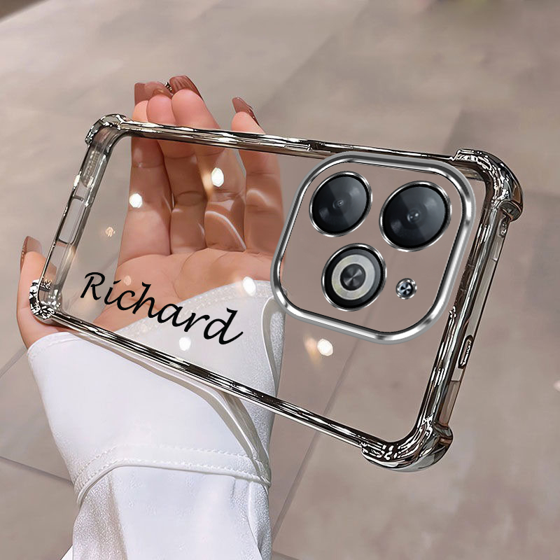 Infinix Smart 8 Pro smart8 X6525 X6525D X6525B ชื่อที่กําหนดเองศิลปะตัวอักษรออกแบบกรณีกันกระแทก Anti