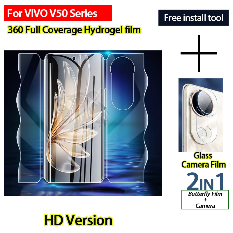 ฟิล์ม Vivo V60 V70 V50 V40 V30 V27 5G ฟิล์ม Vivo V30 V25 V40 Pro ฟิล์มกล้องไฮโดรเจลกันรอยหน้าจอ 360 