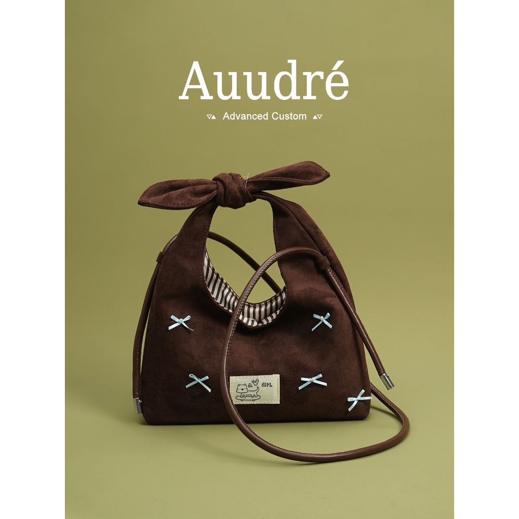 Auudre Bowknot Portable Small Bag Women Retro Crossbody Small Bag