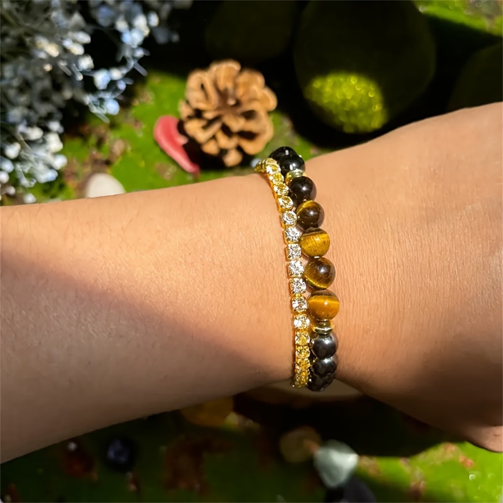 สร้อยข้อมือหิน Tiger Eye และ Lapis Lazuli รูปที่ 3