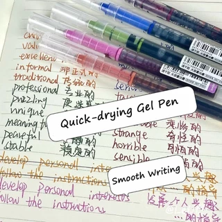 Combo 10 ปากกาเจลที่มีสีสัน Studens ปากกาลูกกลิ้งแห้งเร็วซุปเปอร์เรียบเขียนเครื่องเขียน