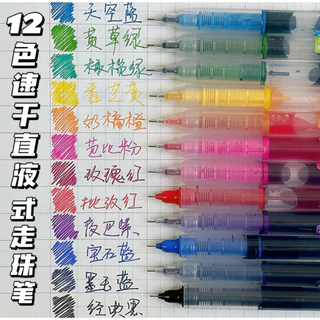 Combo 10 ปากกาเจลที่มีสีสัน Studens ปากกาลูกกลิ้งแห้งเร็วซุปเปอร์เรียบเขียนเครื่องเขียน