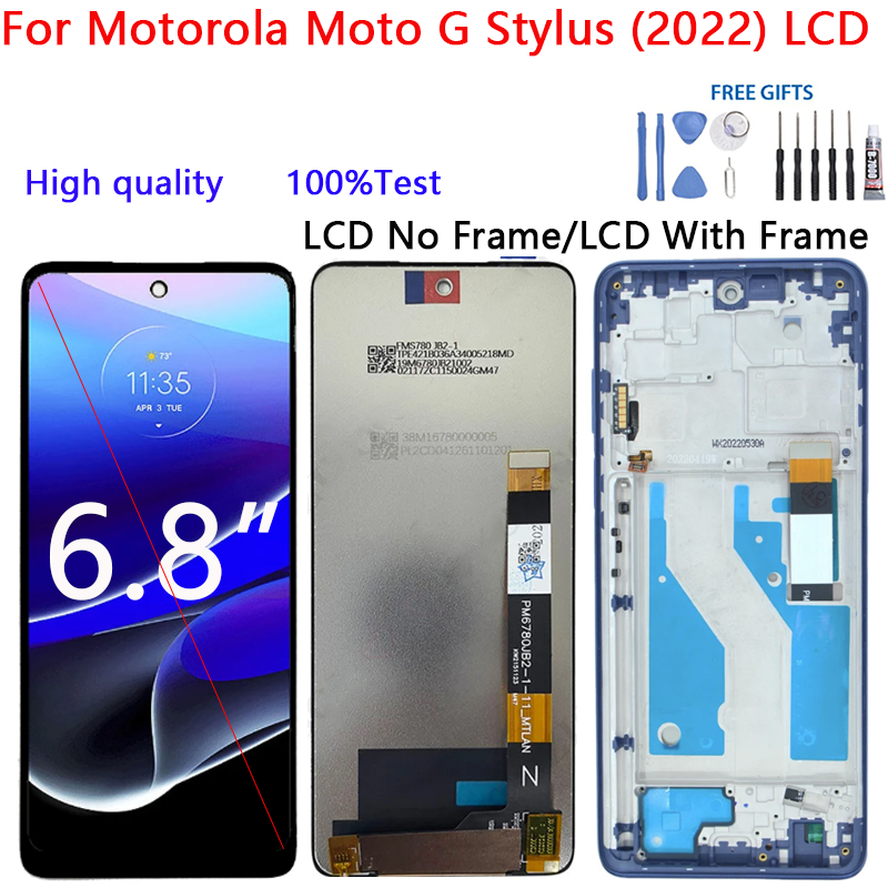 สําหรับ Motorola Moto G Stylus (2022) จอแสดงผล LCD Touch Screen Digitizer Assembly เปลี่ยนชิ้นส่วน M
