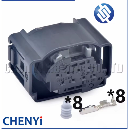 8 Pin ขั้วต่อกันน้ํารถยนต์ โมดูลเรดาร์ ACC รถเซ็นเซอร์สายไฟปลั๊ก A2105404581 1-1418743-1 สําหรับเบนซ์