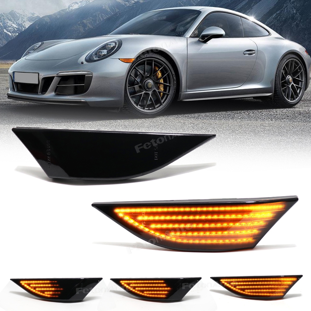 2 ชิ้น  Porsche 991 Carrera S 4 4S GTS Turbo Cayman Boxster 981 802 718 ไฟเครื่องหมายด้านข้าง LED แบ