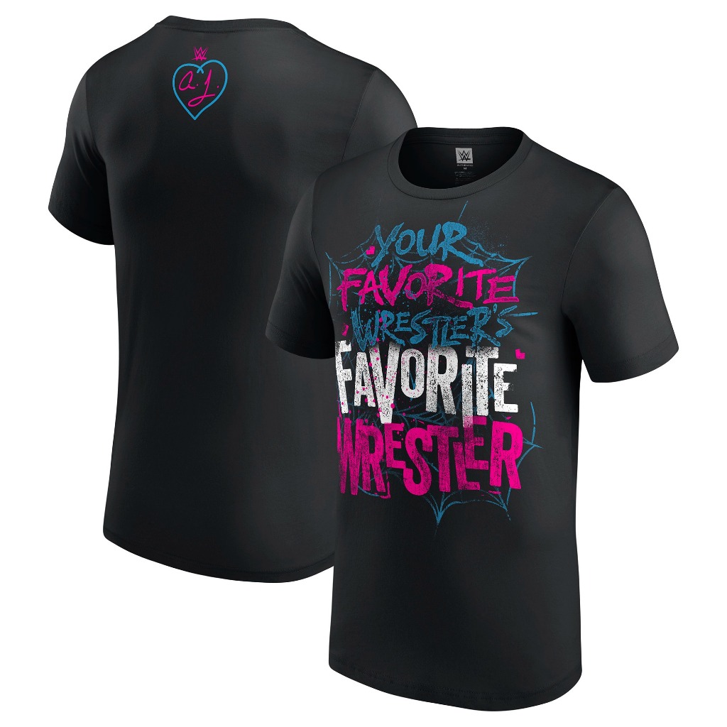 เสื้อยืดผู้ชายสีดํา AJ Lee Your Favorite Wrestlers Favorite Wrestler