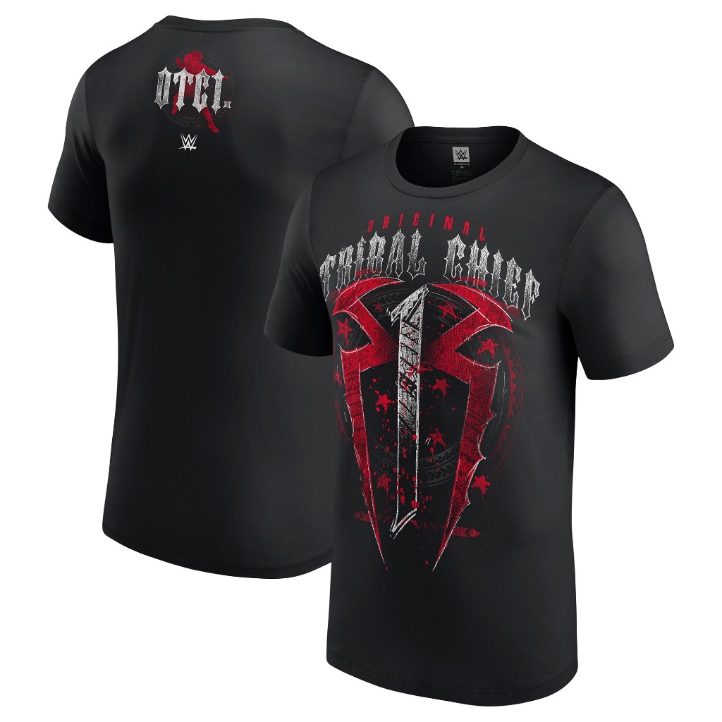ใหม่ Wwe Mens Black Roman Reigns OTC1 Tribal Chief เสื้อยืด