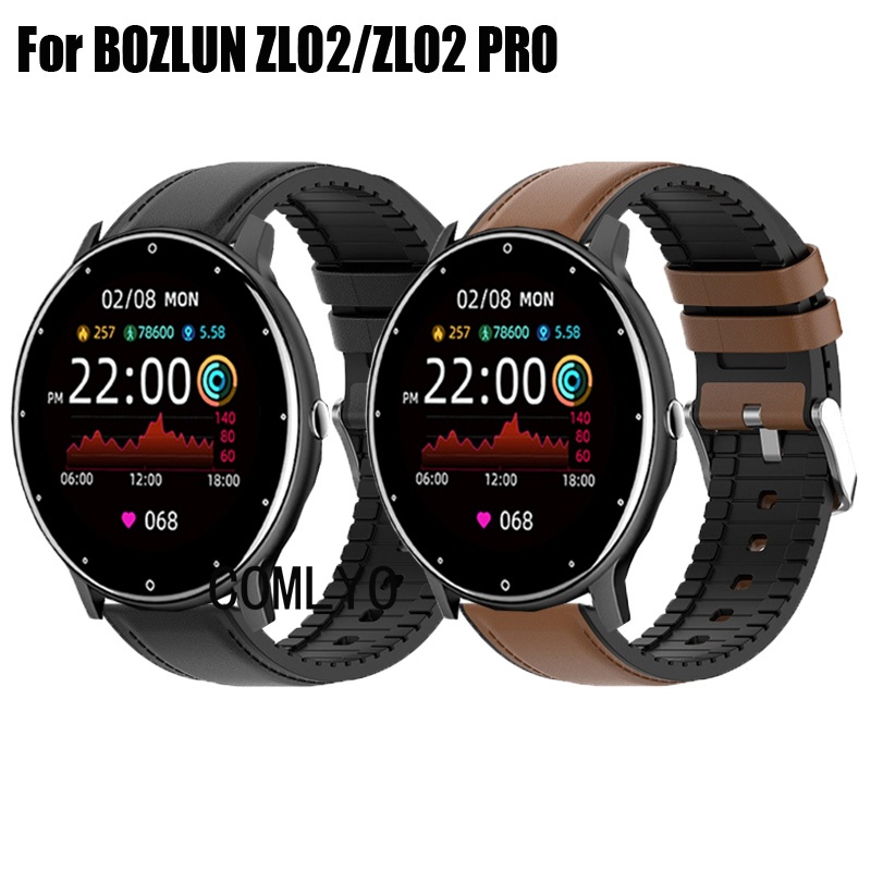 For BOZLUN ZL02 / ZL02 PRO มือโปร สมาร์ทนาฬิกาหนัง + ซิลิโคนผู้หญิงผู้ชายนุ่มกีฬาวงสายรัดข้อมือ