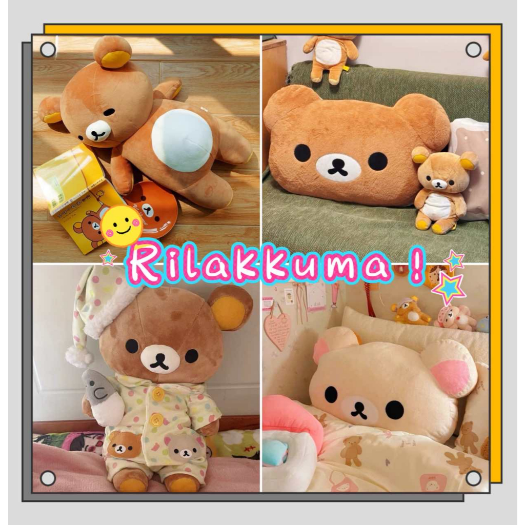 70 ซม.น่ารัก Rilakkuma หมอนตุ๊กตาสัตว์หมียัดไส้ Kuma Plushies เบาะ Kawaii ห้อง Deoccr ของเล่นรถพนักพิงของขวัญสําหรับเด็ก