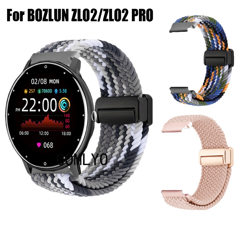 FOR BOZLUN ZL02 / ZL02 PRO มือโปร สมาร์ทนาฬิกาสายไนล่อนปุ่มแม่เหล็กกลางแจ้งนุ่มกีฬาวงผู้หญิงผู้ชายสา