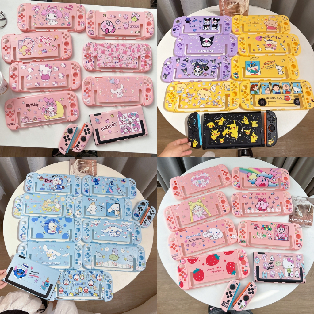 เคสป้องกันสําหรับ Switch 2 (2025),ตัวป้องกันฝาครอบ Sanrio Hello Kitty Stitch น่ารัก, ป้องกันรอยขีดข่วน, Shock-Absorption สําหรับ Nintendo Switch 2 Pikachu, Doraemon, Crayon Shin chan, Kirby