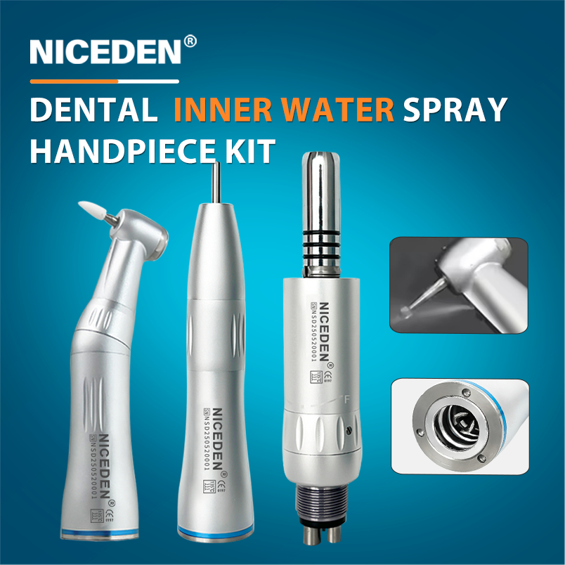 NICEDEN เกียร์ภายในใหม่ Handpiece ทันตกรรมความเร็วต่ํา Contra Angle มอเตอร์นิวเมติก Handpiece ตรง