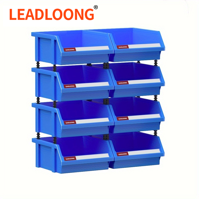 LEADLOONG Q1 กล่องอะไหล่ 180*180*80 มม. ประกอบฟรีถังขยะชิ้นส่วนซ้อนกันได้ กล่องเครื่องมือพลาสติก บ้านฮาร์ดแวร์อะไหล่ออแกไนเซอร์ กล่องเก็บของเล็ก